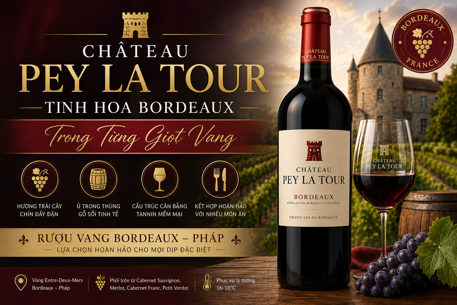 Château Pey La Tour – Tinh Hoa Rượu Vang Bordeaux Đến Từ Nước Pháp