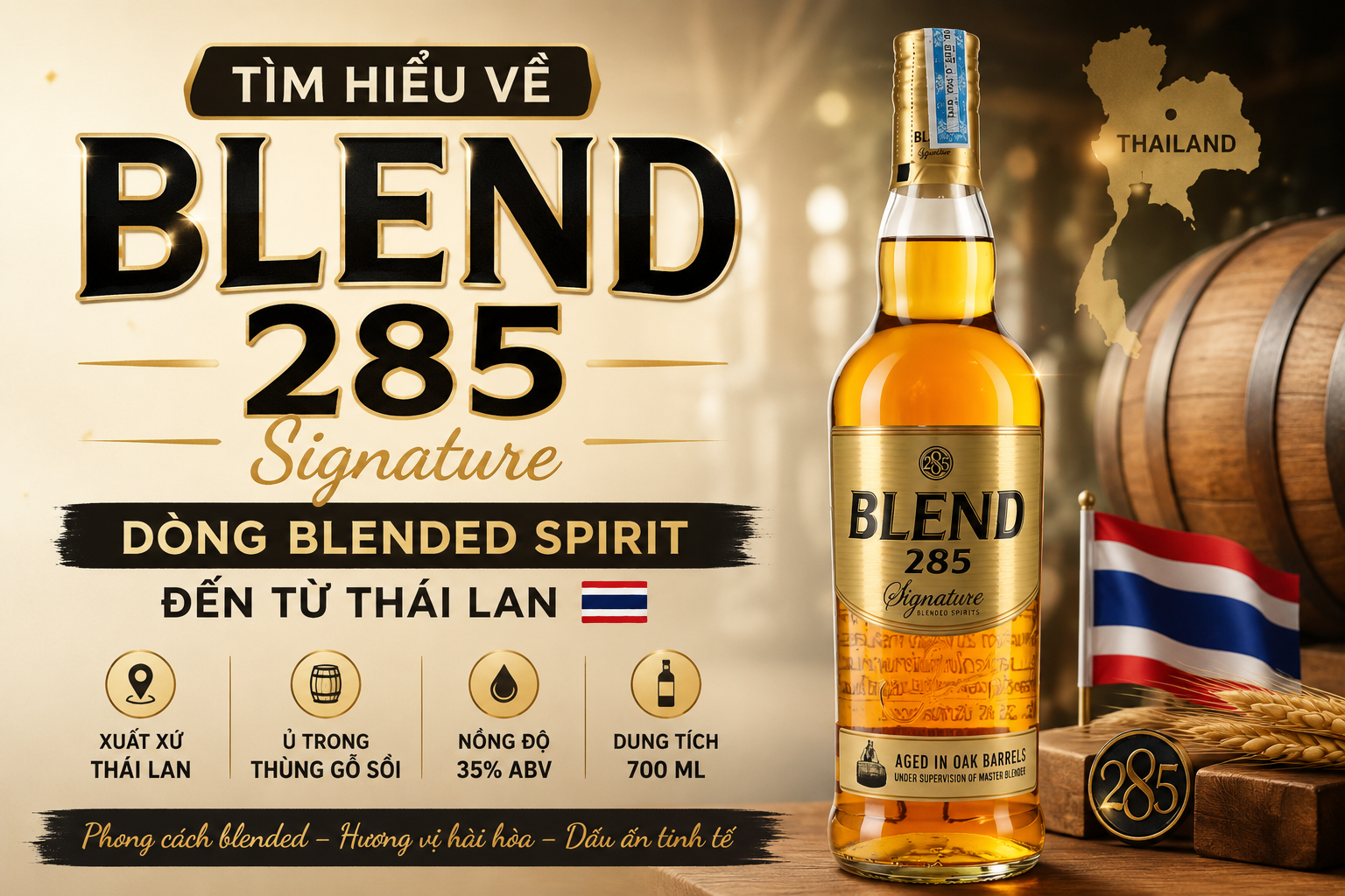 BLEND 285 SIGNATURE – DẤU ẤN CỦA DÒNG BLENDED SPIRIT ĐẾN TỪ THÁI LAN